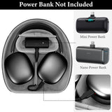 Geekria PRO Hard Shell Headphones Case for Apple AirPods Max 2 & AirPods Max, ABS Shell with Soft Lining, Charging-Ready (Power Bank Not Included) (Black)