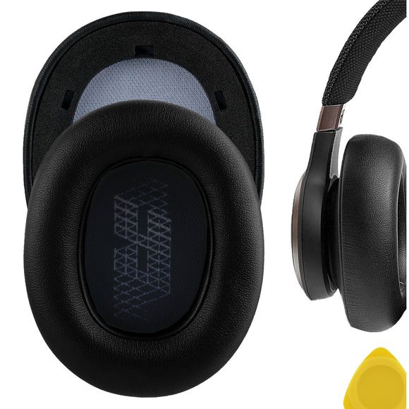 Geekria QuickFit Replacement Ear Pads for JBL Live 650 BTNC, Lifestyle E65BTNC, Duet NC, Live 660 NC Headphones Ear Cushions, Headset Earpads, Ear Cups Cover Repair Parts (Black)