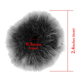 Geekria for Creators Furry Windscreen for 0.3'' (8mm) Diameter Microphones, Mic DeadCat Wind Cover Muff, Fluff Cover Windshield Compatible with Sennheiser ME2 (Grey / 2 Pack)