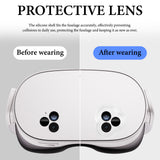 Geekria VR Lens Cover & Cleaning Kit for Meta Quest 3S, Anti-Drop Camera Protector Set, Dustproof & Anti-Scratch VR Headset Accessories (6PCS, White)