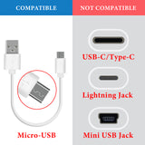 Geekria Micro-USB Headphones Short Charger Cable Compatible with Bose, JBL, Sony, ATH, Jabra, Skullcandy, Anker, B&O, AKG Charger, USB to Micro-USB Replacement Power Charging Cord (1ft / 30cm)
