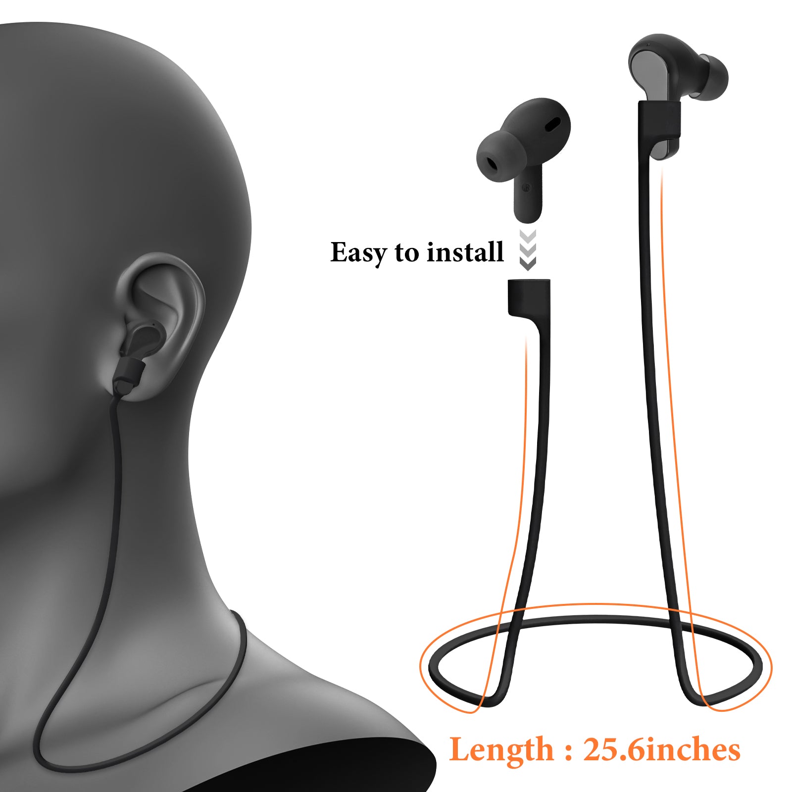 JBL Pulse4+オプションGEEKRIA Geekria Wireless Earphone Magnetic Anti-Lost Strap Accessories, Soft S