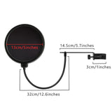 Geekria for Creators Mic Pop Filter, 5 Inch Microphone Filter Shield, Flexible Gooseneck Antipop Mask with Extended C-Clamp, Wind Pop Screen Compatible with Audio-Technica AT2020 (Size L)