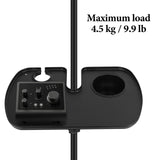 Geekria for Creators Microphone Stand Tray with Cup Holder and Microphone Holder for Stage, Live Streaming, Recording (Black)