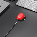 Geekria Silicone Case Cover Compatible with Google Pixel Buds Pro True Wireless Earbuds, Earphones Skin Cover, Protective Carrying Case with Keychain Hook, Charging Port Accessible (Red)
