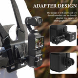 Geekria Camera Extension Adapter Compatible with DJI Osmo Pocket 3, Cold Shoe Mount Camera Extender Frame, Tripod Mount Adapter for Tripod, Bicycle, Backpack Clip, Chest Straps (Black)
