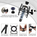 Geekria for Creators Microphone Shock Mount Compatible with Blue Ember, Bluebird SL, Babybottle SL, Spark SL, Kiwi Mic Anti-Vibration Suspension Adapter Clamp Mic Holder Clip (Black)