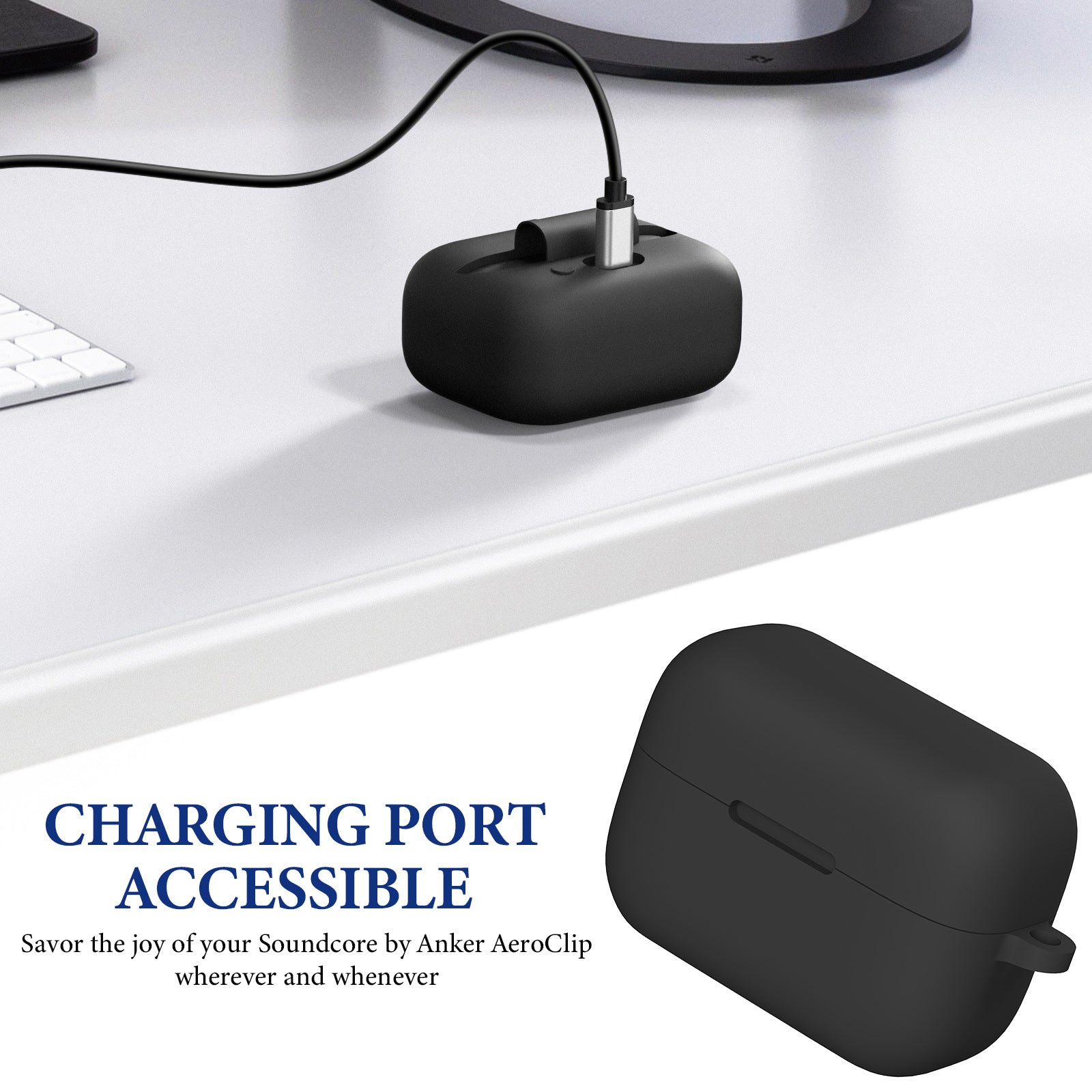Geekria Silicone Case Cover Compatible with Soundcore by Anker AeroCli