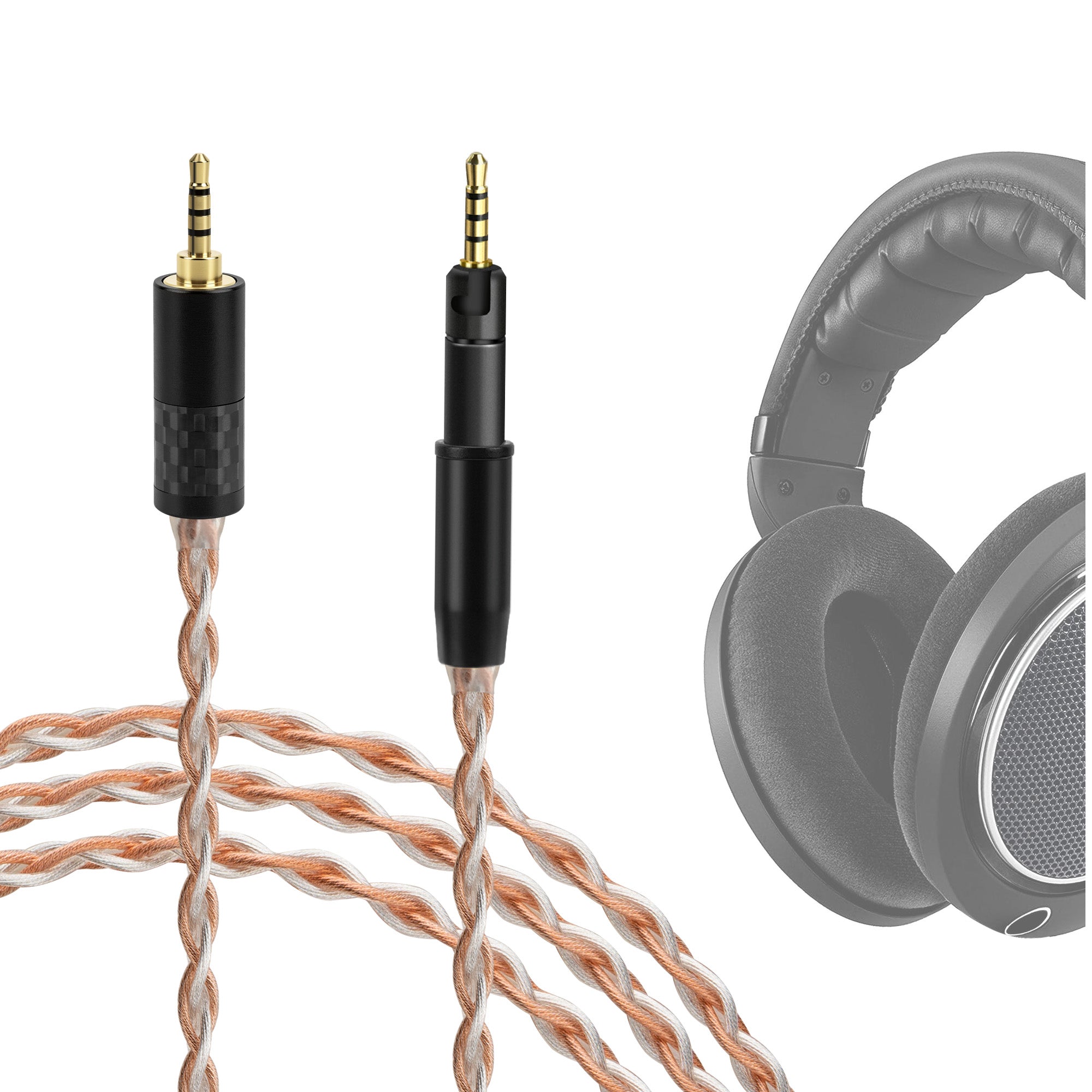 Geekria Apollo Copper Silver Braid Upgrade Audio Cable Compatible with