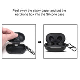 Geekria Silicone Case Cover Compatible with SAMSUNG Galaxy Buds+ Plus True Wireless Earbuds, Earphones Skin Cover, Protective Carrying Case with Keychain Hook, Charging Port Accessible (Black)