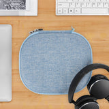 Geekria Shield Headphones Case Compatible with Skullcandy, AKG, EDIFIER, Hard Shell Travel Carrying Bag with Cable Storage (Blue)