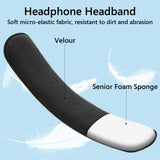 Geekria Medium Velour Hook and Loop Headband Cover + Headband Pad Set / Headband Protector with Zipper / No Tool Needed, Compatible with ATH Bose Beats JBL Hyperx Sony Headphones (Black)