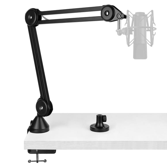 Geekria for Creators Microphone Arm Compatible with TONOR TC-777, TC20, TC30, Q9 Mic Boom Arm Mount Adapter with Tabletop Flange Mount, Suspension Stand, Mic Scissor Arm, Desk Mount Holder