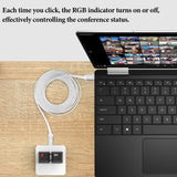Geekria RGB Meeting Mute Controller Compatible with macOS Microsoft Teams App, Mute/Unmute Mic Audio, Stop/Start Video, Mechanical Keyboard Buttons for Online Class, Conference (White)