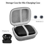Geekria for Creators Microphone Carrying Case Compatible with Hollyland Lark A1, M1, C1, Rode Wireless Micro, Boya mini, Maono Wave T1 Mini Charging Case, Hard Shell Travel Bag (Light Grey)
