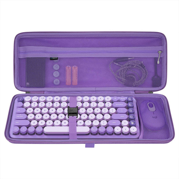 Geekria 75% Keyboard Case, Hard Shell Travel Carrying Bag for Compact 84 Key Computer Mechanical Gaming Keyboard, Compatible with Logitech POP Keys Mechanical Wireless, Nuphy Air75 (Purple)
