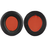 Geekria QuickFit Replacement Ear Pads for Steelseries 9H Headphones Ear Cushions, Headset Earpads, Ear Cups Cover Repair Parts (Black / Orange)