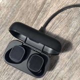 Geekria USB Earbuds Vegan Leather Charger Cable Compatible with Sennheiser ACCENTUM True Wireless, Momentum True Wireless 4 Charger, USB to USB-C Replacement Power Charging Cord (1ft/30cm 2Pack)