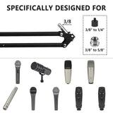 Geekria for Creators Microphone Arm Compatible with SAMSON Technologies Q2U, Q9U, Q7x, Q8x Mic Boom Arm Mount Adapter with Tabletop Flange Mount, Mic Scissor Arm, Desk Mount Holder