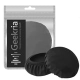 Geekria 2 Pairs Flex Fabric Headphones Ear Covers, Washable & Stretchable Sanitary Earcup Protectors for Over-Ear Headset Ear Pads, Sweat Cover for Gym, Gaming (Size M / Black)