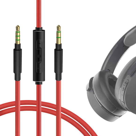 Geekria Audio Cable with Mic Compatible with Skullcandy Hesh Evo, Hesh 3, Crusher EVO, Riff 2 Headphones Cable, 1/8