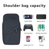 Geekria Travel Carrying Case Bag Compatible with Nintendo Switch/Lite/OLED Console, Dock, Joy-Con Grip & Switch Accessories, Crossbody Backpack Shoulder Bag with Game Card Storage (Gray)