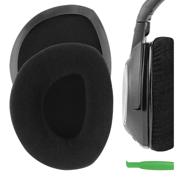 Geekria Comfort Velour Replacement Ear Pads for Sennheiser RS160, HDR160, RS170, HDR170, RS175, RS180, RS185, RS195 Headphones Ear Cushions, Headset Earpads, Ear Cups Cover Repair Parts (Black)