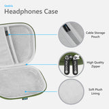 Geekria Shield Headphones Case Compatible with JBL Tune 510BT, AKG Y50BT, Sony WH-CH520/CH510, Replacement Hard Shell Travel Carrying Bag with Cable Storage (Green)