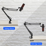 Geekria for Creators Microphone Arm Compatible with HyperX QuadCast, QuadCast S, SoloCast Mic Boom Arm with Table Flange Mount Adapter, Suspension Stand, Desk Mount Holder