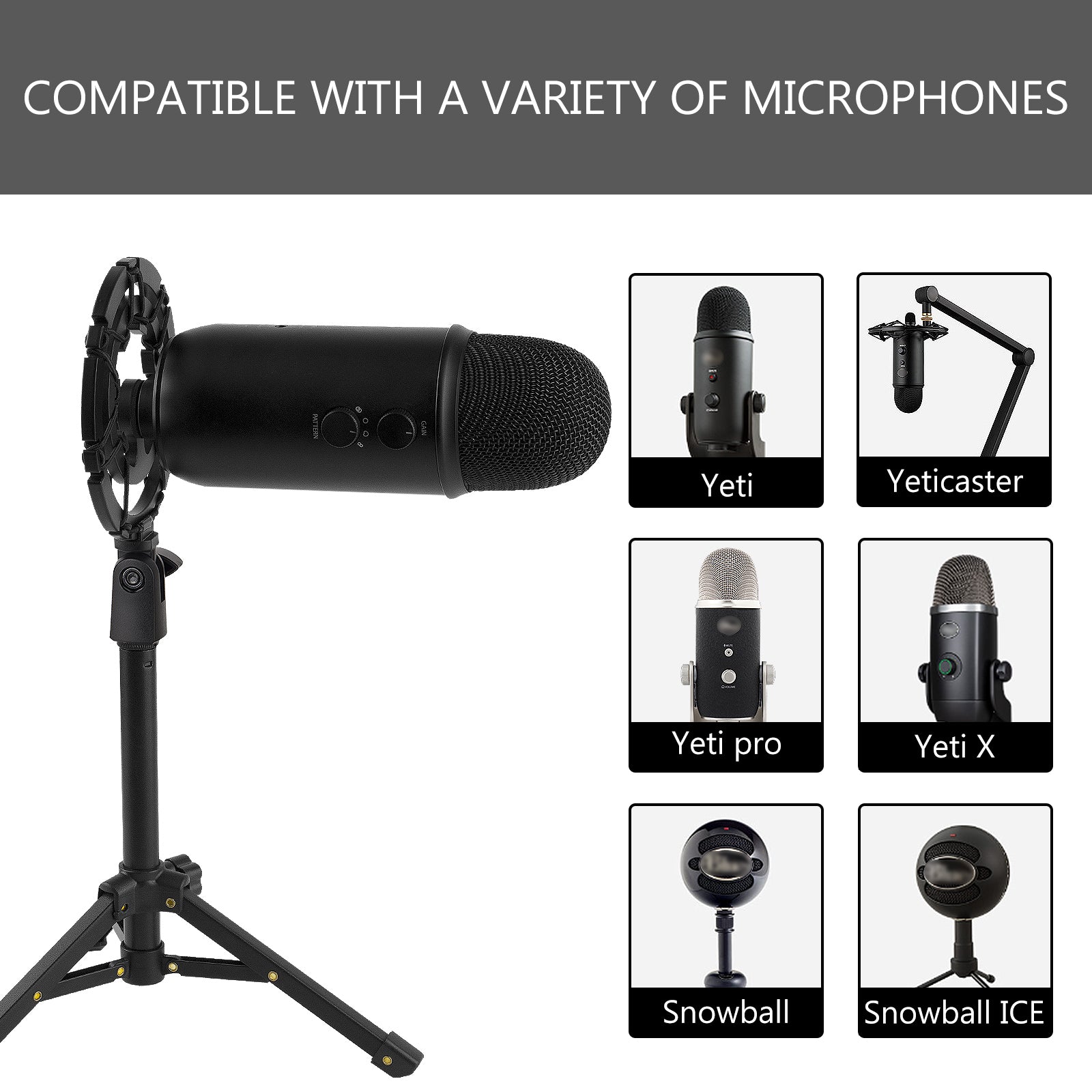 Geekria for Creators Microphone Shock Mount Compatible with Blue Yeti,