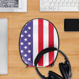 Geekria Shield Case Compatible with Bose QuietComfort, QCUltra, QC45, QC35II, QC35, QC25, QC15, QCSE, NC700 Case, Replacement Protective Hard Shell Travel Carrying Bag with Cable Storage (US Flag)