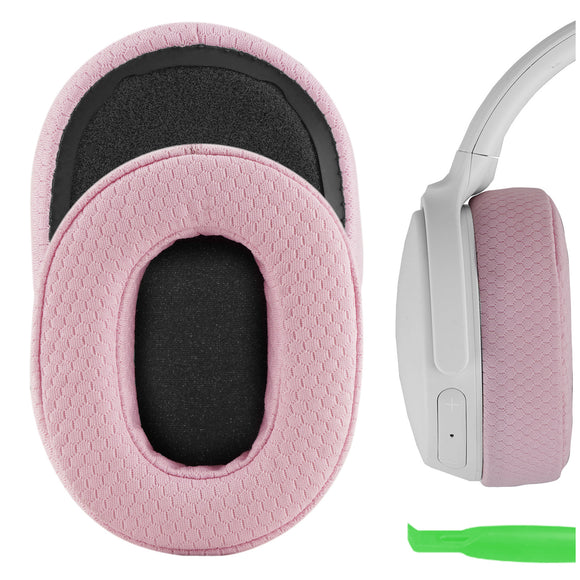 Geekria NOVA Mesh Fabric Replacement Ear Pads for Skullcandy Crusher Wireless, Crusher Evo, Crusher ANC, Hesh 3 Headphones Ear Cushions, Headset Earpads, Ear Cups Cover Repair Parts (Pink)