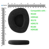 Geekria Comfort Velour Replacement Ear Pads for Sennheiser RS160, HDR160, RS170, HDR170, RS180, HDR180 Headphones Ear Cushions, Headset Earpads, Ear Cups Cover Repair Parts (Black)