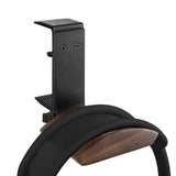 Geekria Wooden Headphones Stand Compatible with Air Pods Max, Sony WH-1000XM5 Headphone Hook, Earphones Hanger Mount, Dual-Purpose Aluminum Headset Desktop Clip with Walnut Holder