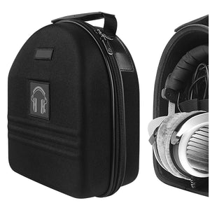 Geekria Shield Case for Large-Sized Over-Ear Headphones, Replacement Protective Hard Shell Travel Carrying Bag with Cable Storage, Compatible with Audio-Technica ATH-AD1000X, AKG K 701 (Black)