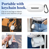 Geekria Silicone Case Cover Compatible with SHOKZ OpenFit 2 True Wireless Earbuds, Protective Earphones Skin Cover with Keychain Hook, Charging Port Accessible (White)