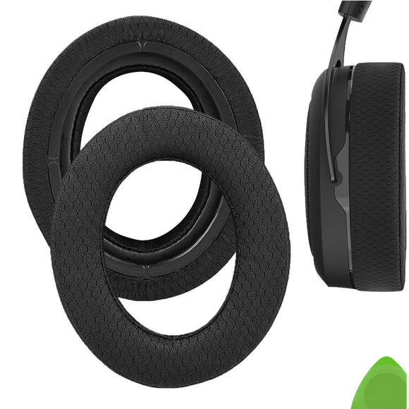 Geekria Comfort Mesh Fabric Replacement Ear Pads for Corsair HS70 PRO, HS60 PRO, HS50 PRO Headphones Ear Cushions, Headset Earpads, Ear Cups Cover Repair Parts (Black)