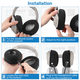 Geekria 2 Pairs Knit Headphones Ear Covers - Product Safety Certified - Washable & Stretchable Sanitary Earcup Protectors for Over-Ear Headsets, Sweat Pads for Gym, Gaming (Size M / Black)
