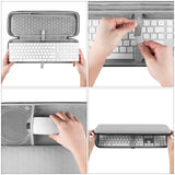 Geekria Hard Carrying Case Compatible with Apple Magic Keyboard Numeric Keypad + Apple Magic Mouse (Light Grey)