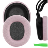 Geekria NOVA Mesh Fabric Replacement Ear Pads for SteelSeries Arctis Prime, Arctis PRO, Arctis 9X, Arctis 7, Arctis 5, Arctis 3 Headset Earpads,Ear Cups Cover Repair Parts (Pink)