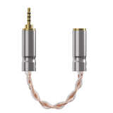 Geekria 2.5mm Balanced Male to 3.5mm (1/8'') Balanced Female Headphones Adapter, Copper and Silverplated Upgrade Cable Conversion Audio Dongle Cable (0.47ft)