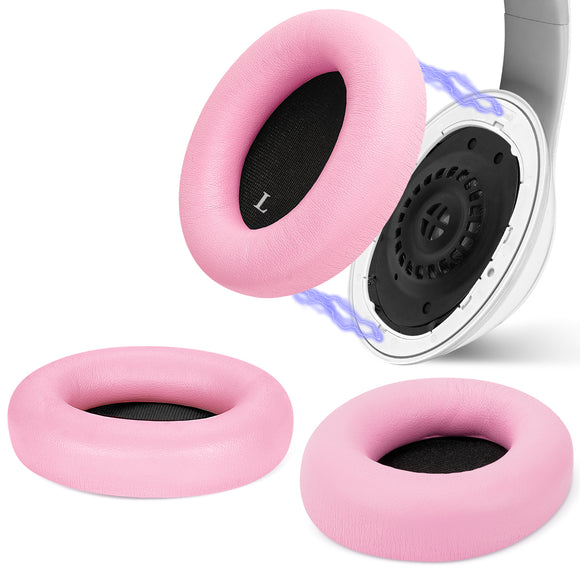 Geekria SNAP Replacement Ear Pads for Beats Studio Pro, Magnetic Easy Switch Ear Cushions, Quick Replacement Earmuffs, Comfortable Headphone Accessories (Pink Protein Leather, 1 Pair)