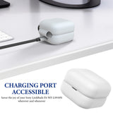 Geekria Silicone Case Cover Compatible with Sony LinkBuds Fit WF-LS910N, True Wireless Earbuds, Protective Earphones Skin Cover with Keychain Hook, Charging Port Accessible (White)