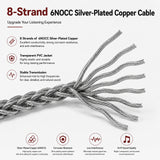 Geekria Apollo Silver-Plated Upgrade 4.4mm to 3.5mm Audio Cable Compatible with Sony MDR-MV1 MDR-M1 MDR-M1ST Headphones Replacement Cord With Threaded Knob Locking Device (4.9ft / 1.5m)