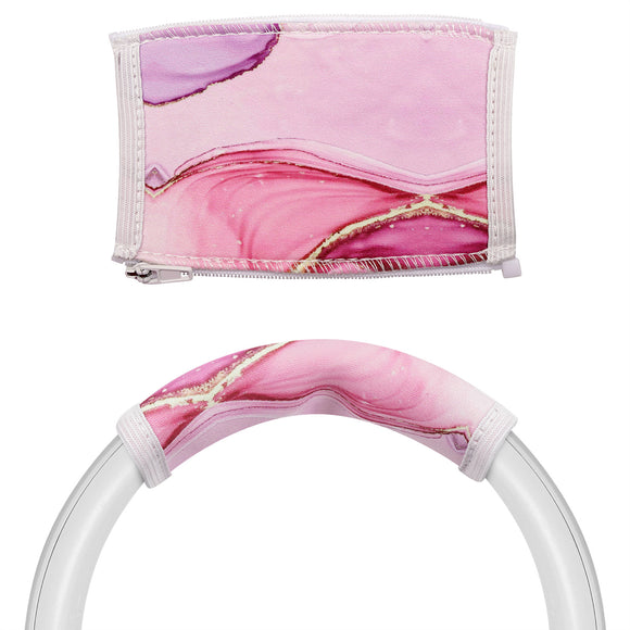 Geekria Flex Fabric Headband Cover Compatible with Skullcandy Crusher Evo, Crusher ANC, Crusher ANC 2, Hesh 3, Hesh Evo, Hesh ANC, Venue Headphone Head Cushion Pad Protector (Pink Marble)