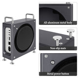 Geekria Computer Aluminum Chassis Stand Compatible with Apple 2024 Mac Mini M4 / Mac Mini M4 Pro Case - Accessories Optimized Heat Dissipation (Space Gray)