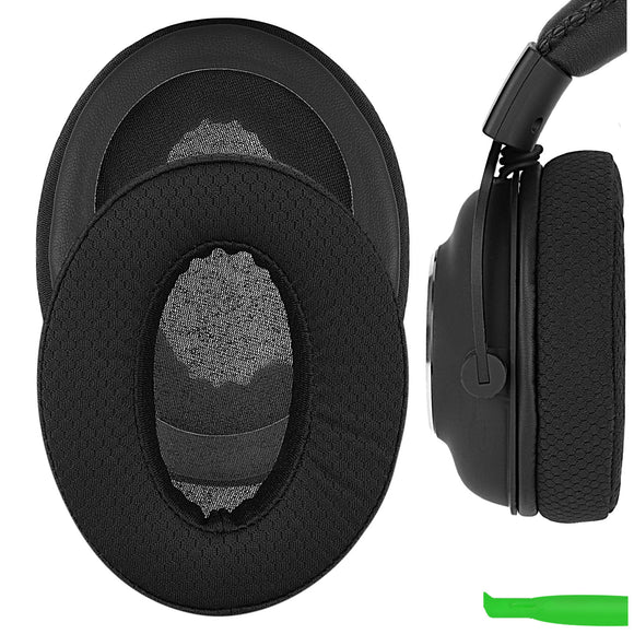 Geekria PRO Extra Thick Mesh Fabric Replacement Ear Pads for Logitech G Pro, G Pro X, G Pro X League of Legends Edition G Pro X 2 Headphones Ear Cushions, Headset Earpads (Black)