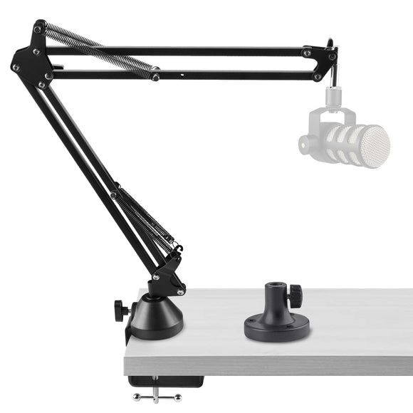 Geekria for Creators Microphone Arm Compatible with Rode PodMic, NT-USB, NT1-A, NT1, Mic Boom Arm Mount with Table Flange Adapter, Suspension Stand, Mic Scissor Arm, Desk Mount Holder