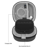 Geekria Shield Speaker Case Compatible with Bose SoundLink Micro II, Replacement Hard Shell Portable Protective Travel Carrying Bag with Cable Storage, Keychain Hook (Dark Grey)