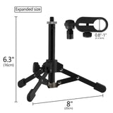 Geekria for Creators Tabletop Tripod Mic Stand Compatible with LEWITT LCT 240PRO, LCT-440-Pure, LCT 540 SUBZERO, LCT-441-FLEX, LCT-640-TS Microphones, Desktop Mic Stand with Foldable Non-Slip Feet